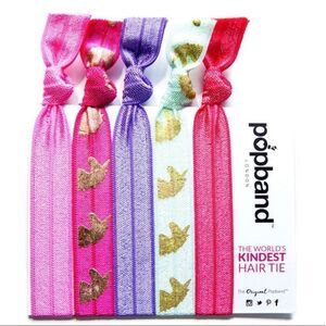 NWT Popband Soft Ribbon Hair Ties - Unicorn